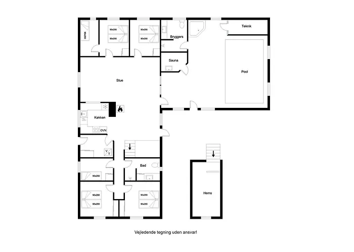 度假居 Large 14-person Pool House - 1004 *